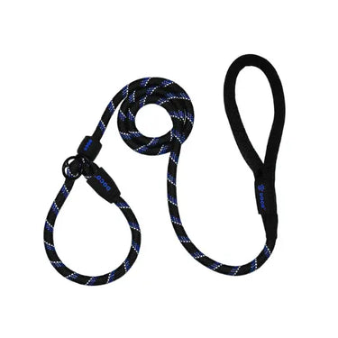 DOCO® Reflective Rope Leash W/ soft Handle Ver.7 - Slip On Collar Leash 6ft (DCROPE0057072)- Blue, Sizes - S